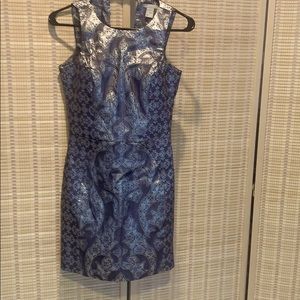 Hm grey metallic lined mini dress